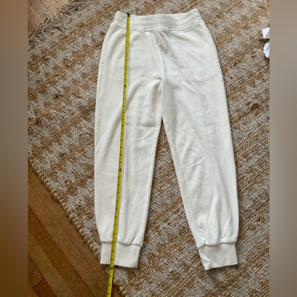 Varley White Ribbed Track Pants - Picture 5 of 7